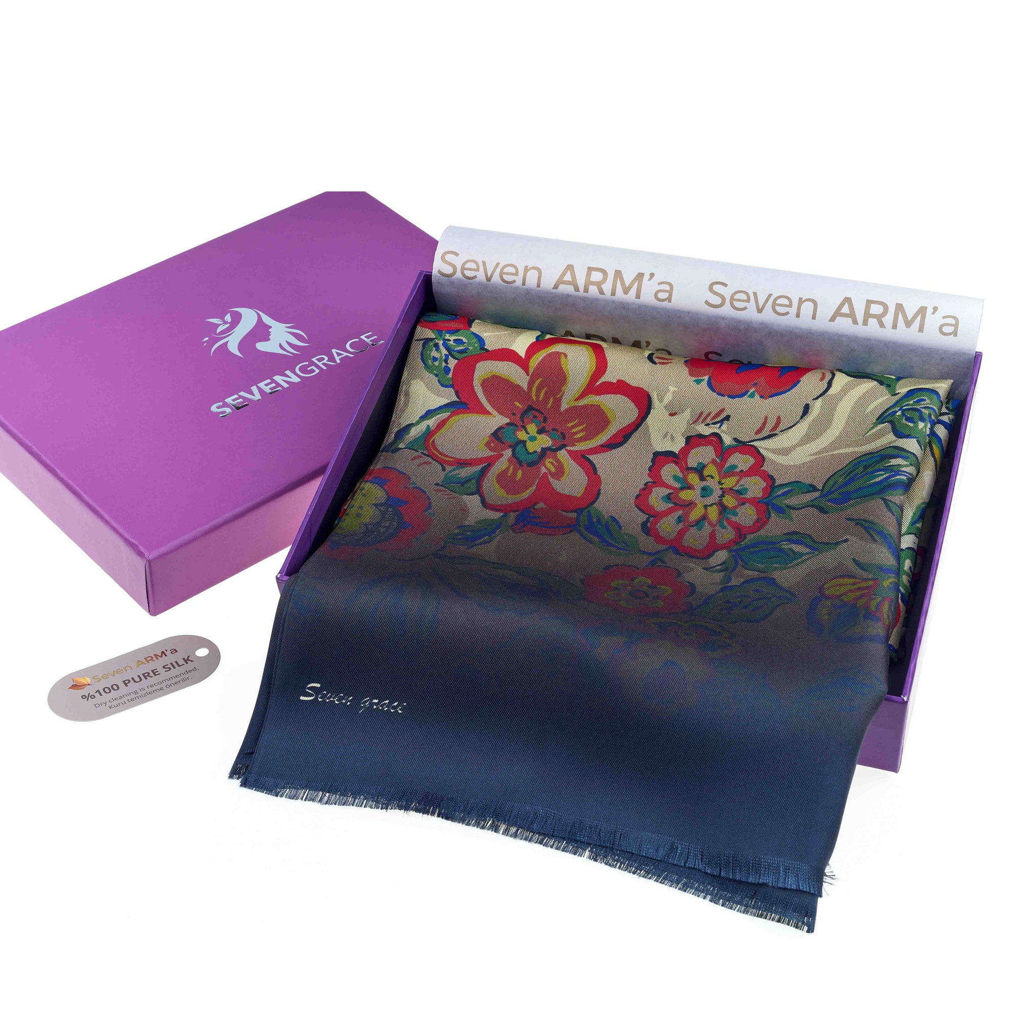 Silk Shawl Hyacinth Flower Silk Shawl Beach Color Floral Etsy