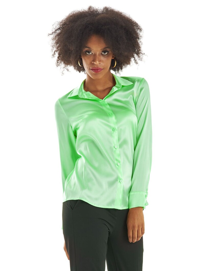 Violeta Silk Shirt Park Green