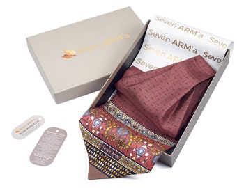 Gaia Claret Red Ascot Men's Scarf