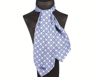 Poseidon Blue Color   Ascot Men&#39;s Scarf