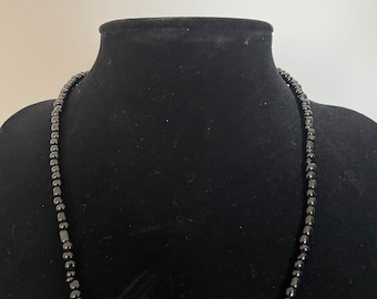 Black beaded choker necklace