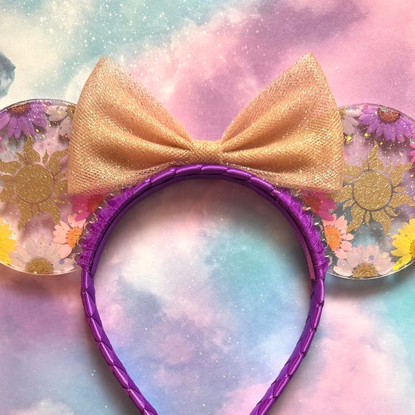 Tangled Resin Mouse Ears, Rapunzel Floral Resin Mouse Ears