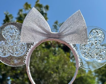 Crushed Crystal Mickey Resin Mouse Ears, 3D Resin Mouse Ears