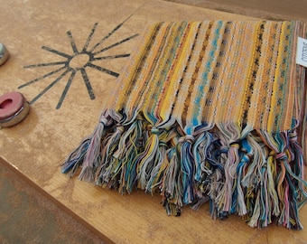 Yellow Orange Bohemian Turkish Beach Bath Towel - Sand Free Quick Drying Absorbent Boho Throw Hippie Mexican Soft Cotton Housewarming Gift