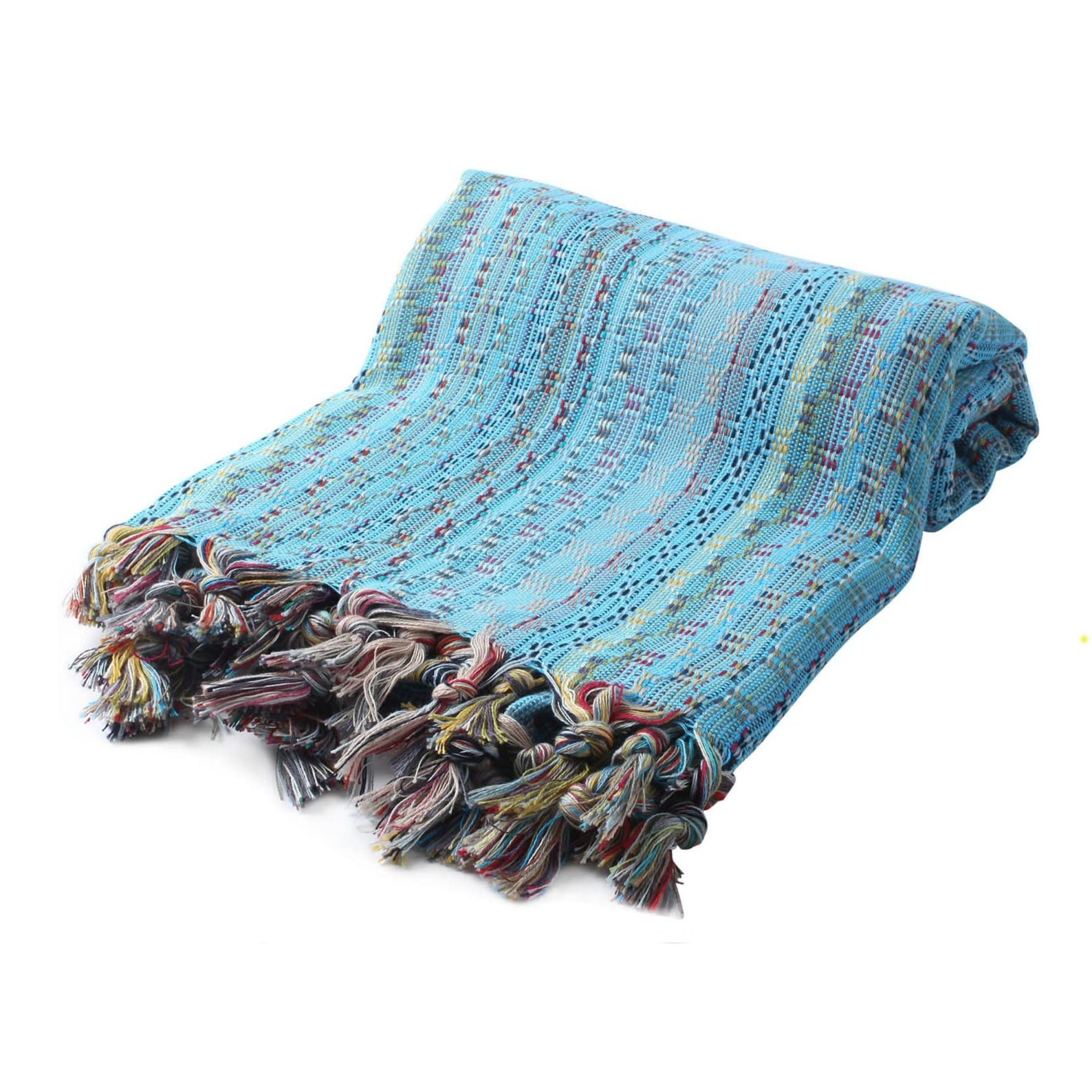 Bohemian Hand Loomed 100 Turkish Cotton Blue Beach Bath Towel Citizens