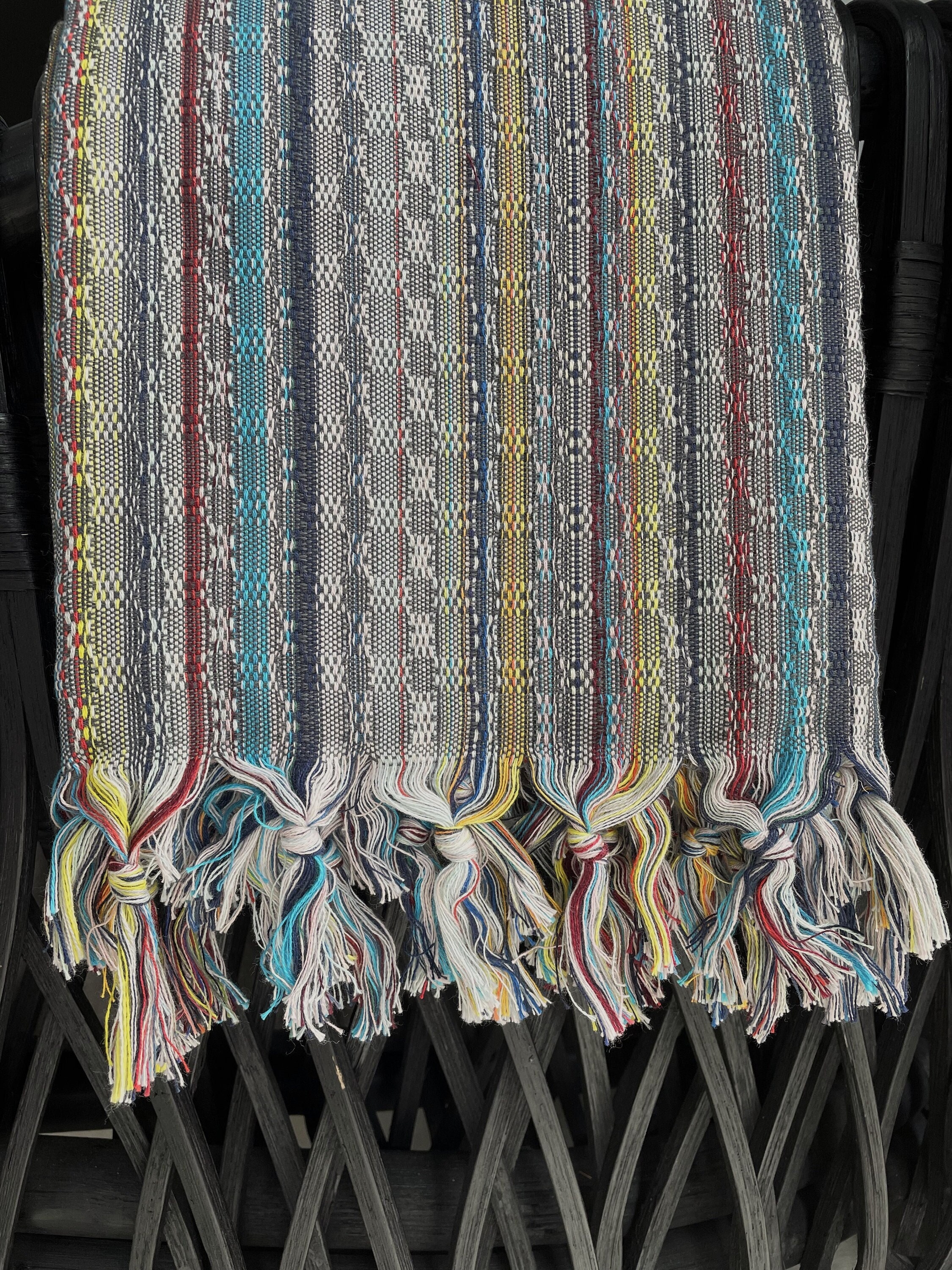 Gray Bohemian Turkish Beach Bath Towel - Sand Free Quick Drying Absorbent Boho Throw Blanket Hippie Mexican Soft Elegant Hand Loomed Cotton