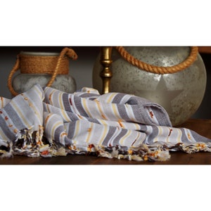 Beige Brown Bohemian Turkish Beach Bath Towel - Sand Free Quick Drying Absorbent Boho Throw Blanket Hippie Yoga Gym Pool Soft Elegant Cotton