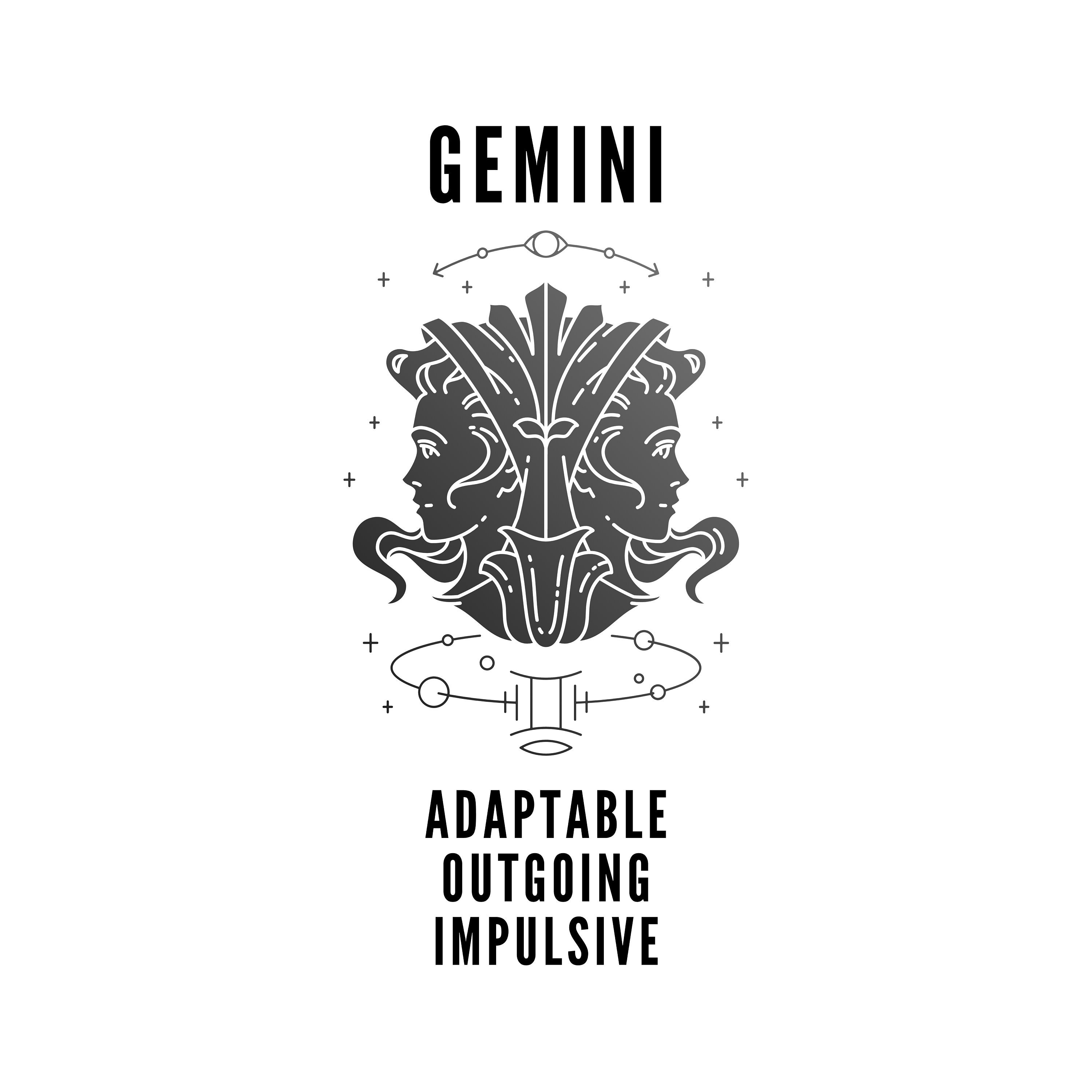 Gemini Zodiac Print Downloadable Print Home Decor Wall Art Etsy