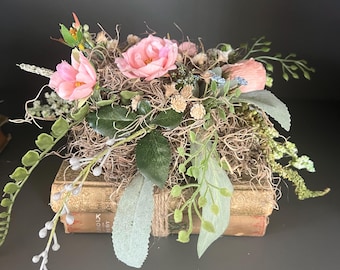 Pretty Pink Floral Vintage Book