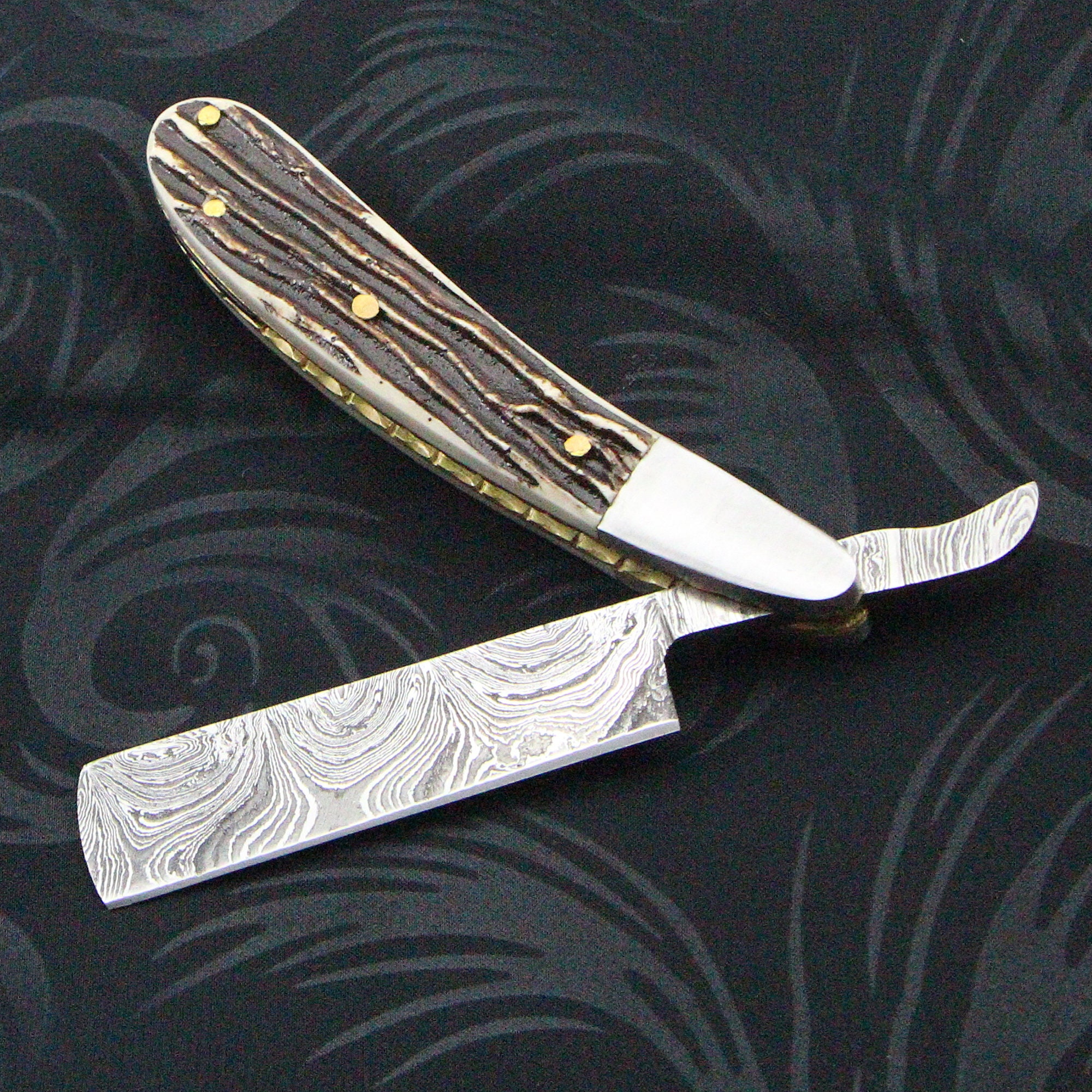 Resin Razor Handmade Damascus Straight Edge Razor Vintage Safety Razor With Resin ...
