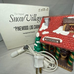 Department 56 - Pinewood Log Cabin - Original  Snow Village Collection - Christmas Village Building - #5150-0
