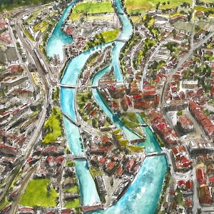 Bird's eye view of Interlaken in Switzerland
