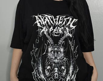 Occult Cat  T-Shirt | Gothic Skull Cat Illustration