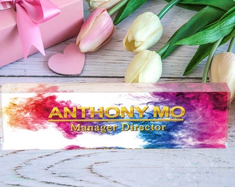 Personalized Name Plate for Desk Custom Office Decor Nameplate Sign Office Desk Name Plate Teacher Gift