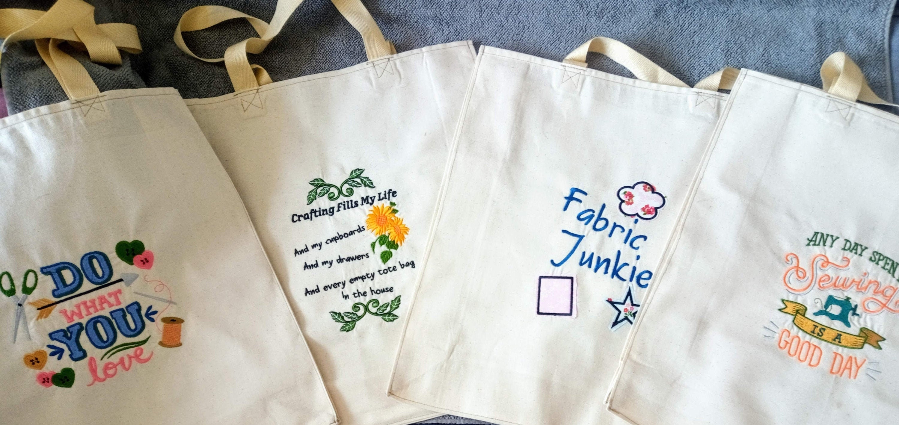 Embroidered Tote Bag / Gift Bag / Project Bag Etsy