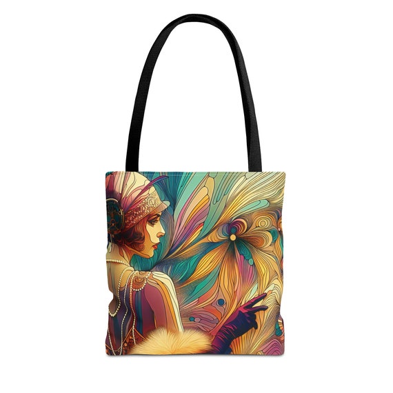 Vintage Roaring Twenties Flapper Tote Vintage 1920s Art Vintage