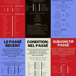 French Past Tenses Poster