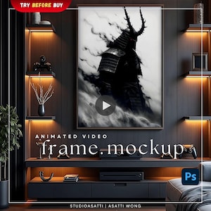 Frame Video Mockup | Game Room Wall Art | Animated PSD Smart Object Template