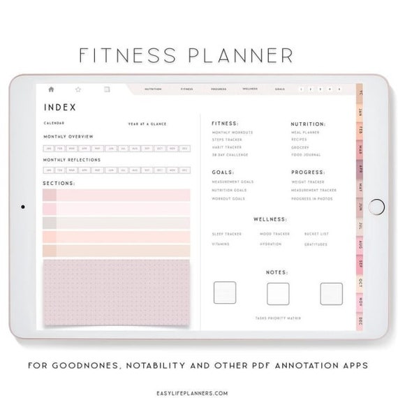 Fitness planner workout planner weight loss journal workout Etsy