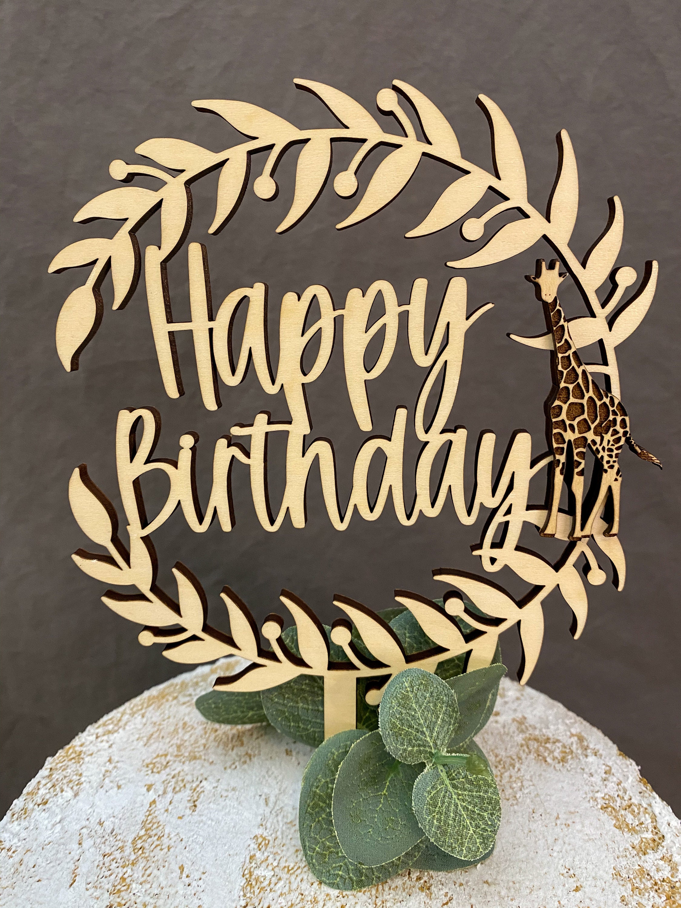 Custom Cake Topper Safari Theme Giraffe Cake Topper Safari | Etsy