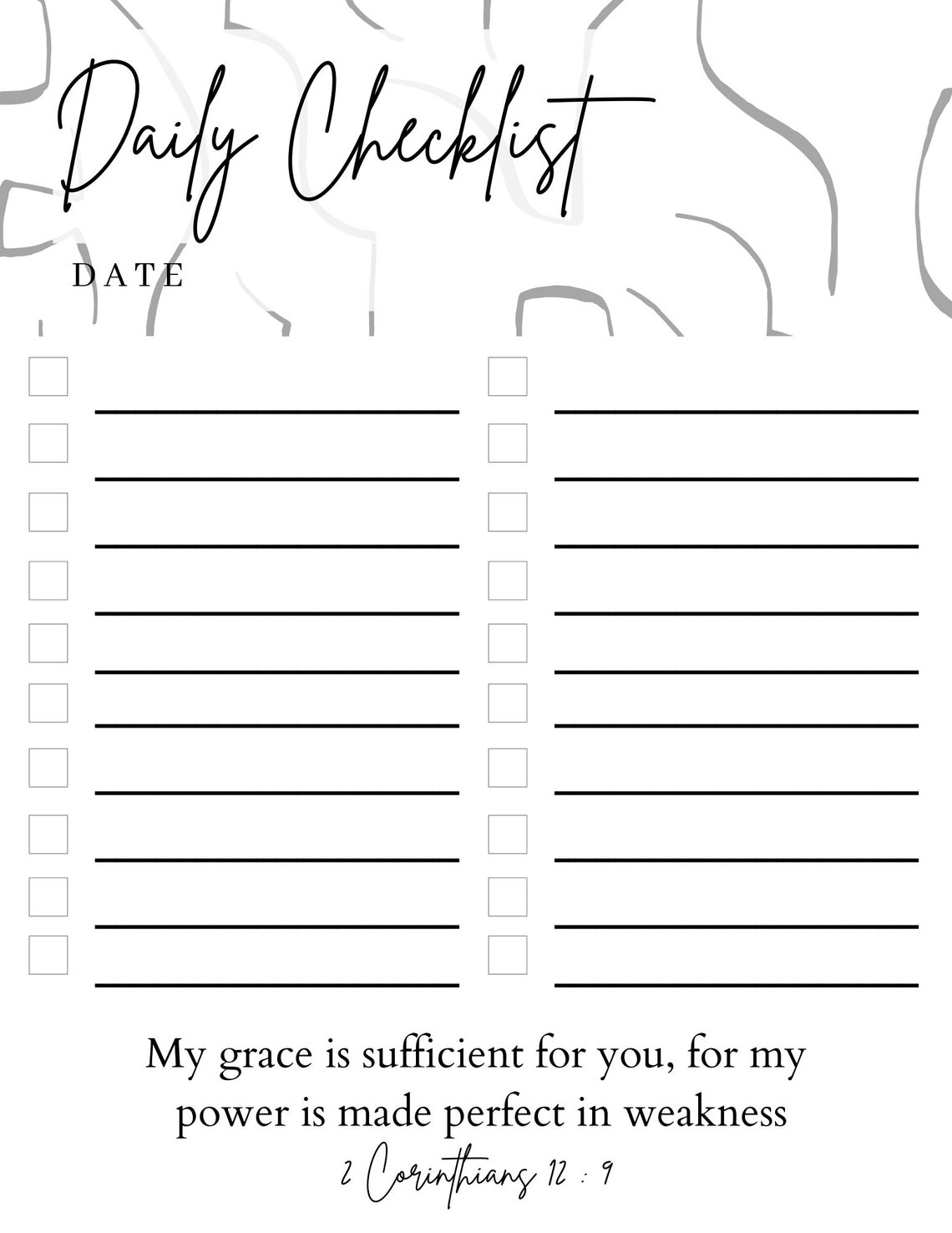 Daily Checklist Christian Scripture / Daily Planner / Etsy