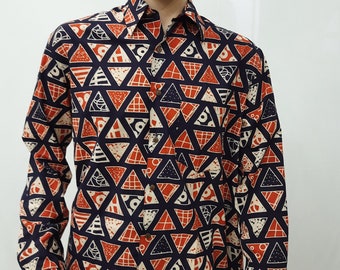 Beautiful Pure Cotton Indian Hand Block Printed Full / Half Sleeves Men Shirt Block Printed Cotton Casual Wear Men Shirt Long Sleeve Shirt