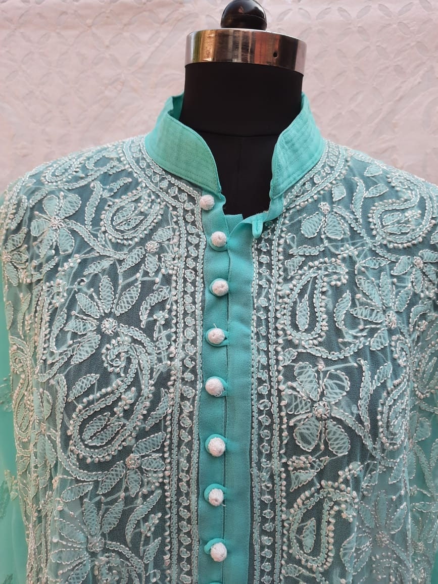 Cotton Women Slim Fit Floral Turquoise Printed Spread Collar Casual Shirt,  3/4th Sleeves at Rs 440 in Jaipur