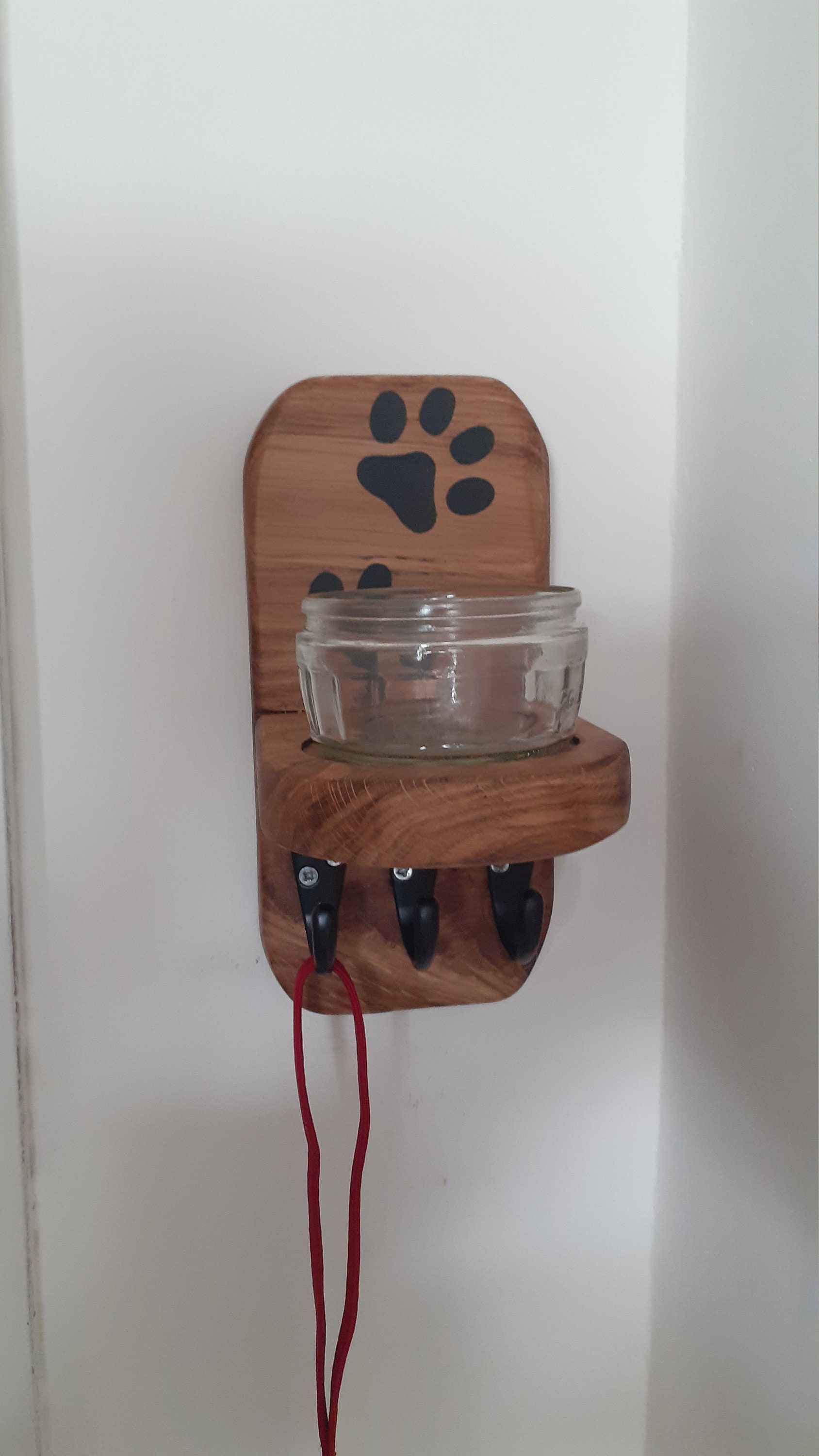Wall Mounted Dog Lead and Treat Holder Solid Oak Etsy UK