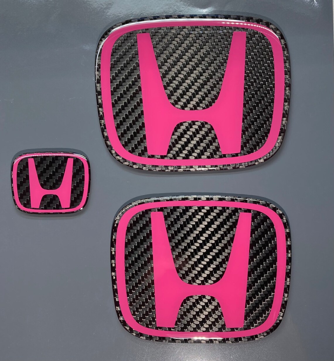 100 REAL Carbon Fiber Honda Emblem Set Pink Etsy