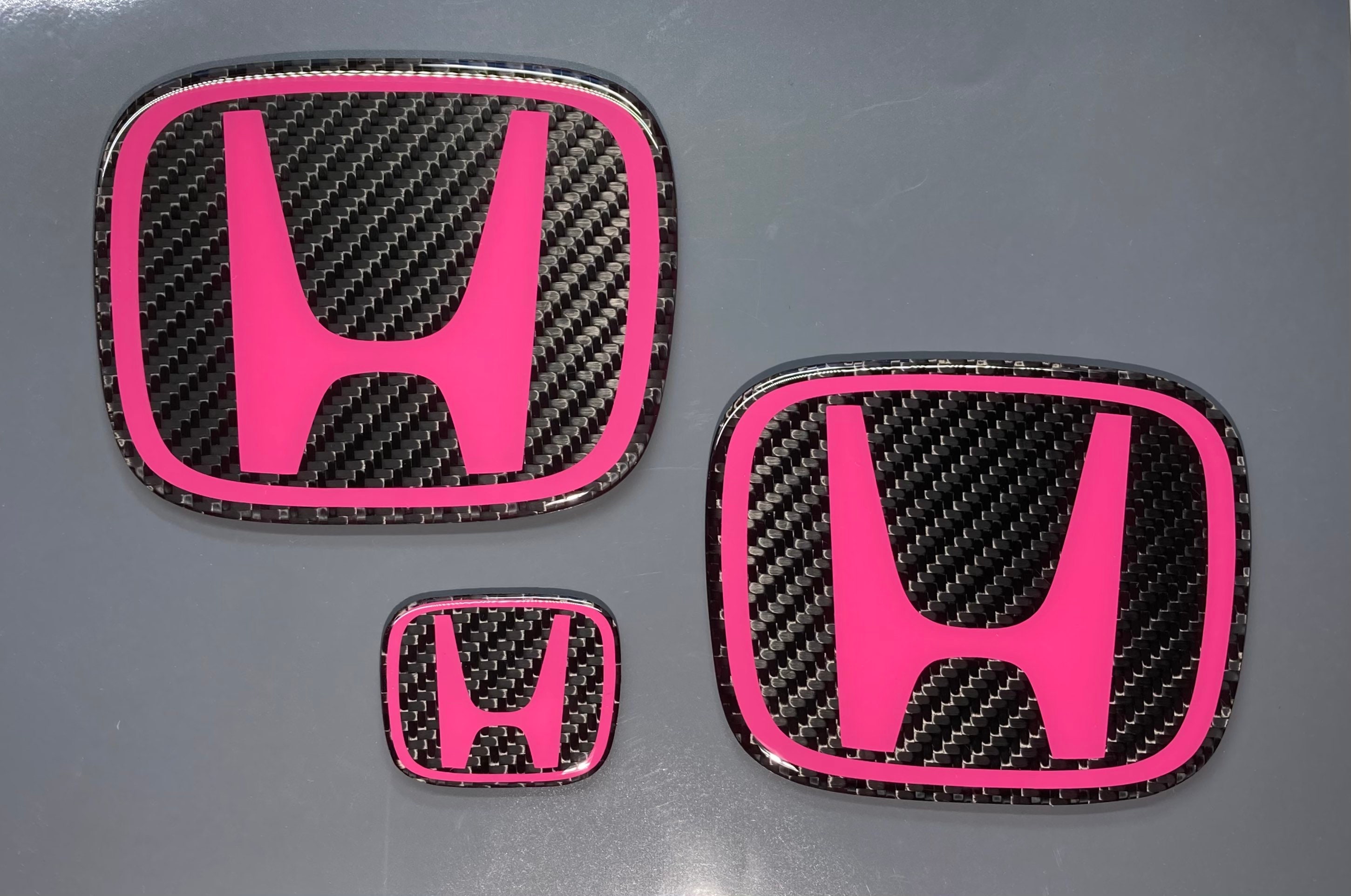 100 REAL Carbon Fiber Honda Emblem Set Pink Etsy