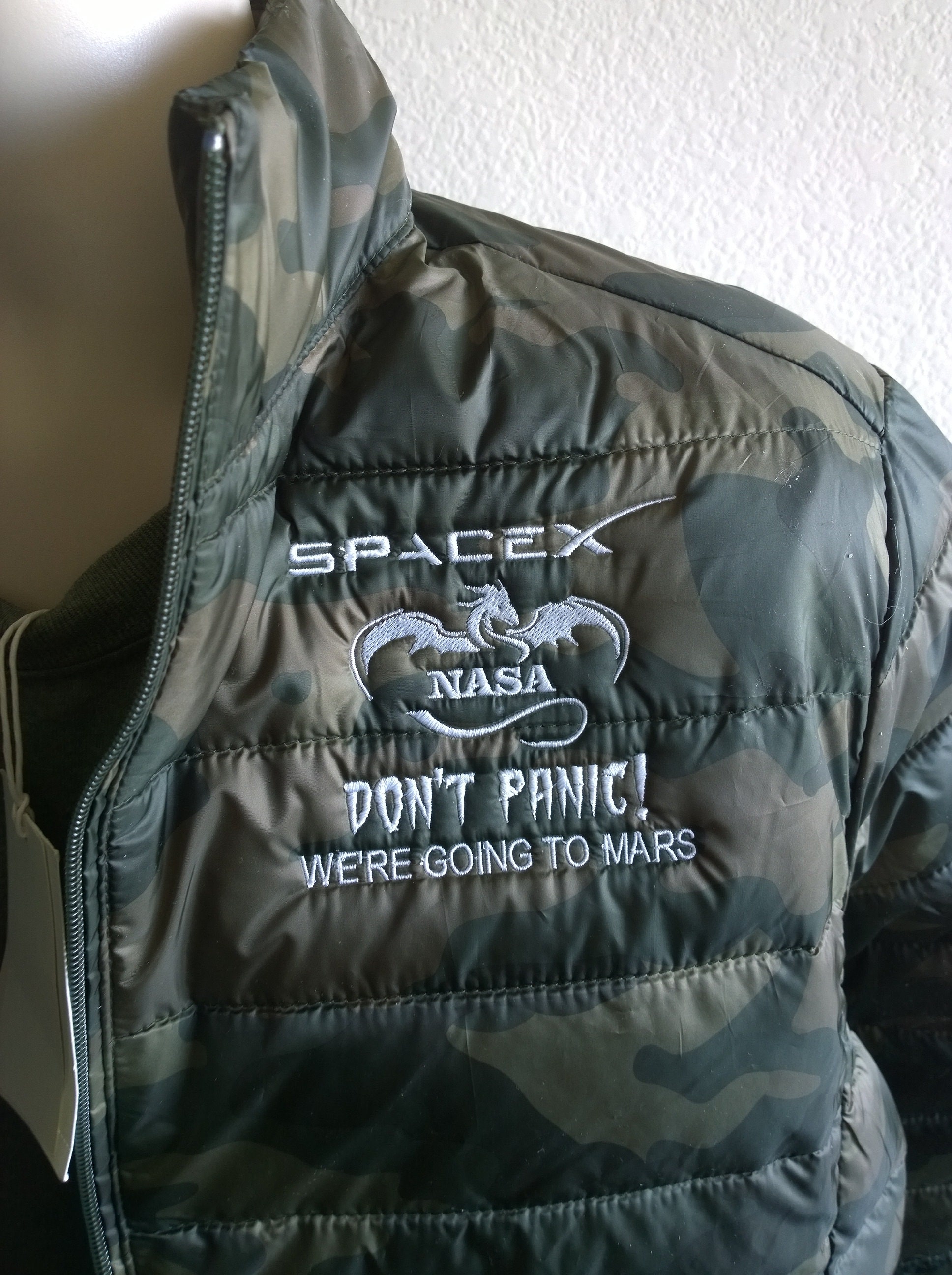 XL SPACEX NASA Jacket Crew Dragon Don't Panic We're Going to Mars - Etsy