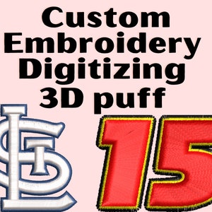 Custom Embroidery Digitizing | 3D puff | hat logo | pes | Dst