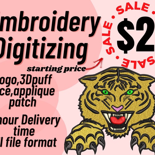 Custom Embroidery Digitizing / Custom Embroidery Pattern/ Etsy