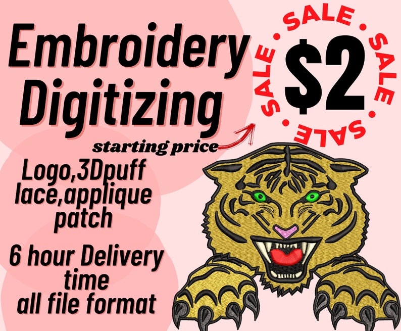 Custom Embroidery Digitizing Etsy