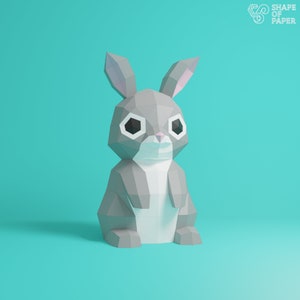 Papercraft Rabbit, Bunny, Handmade, Paper Sculpture, Pepakura, 3D Model, Art Decor, DIY, DXF, SVG