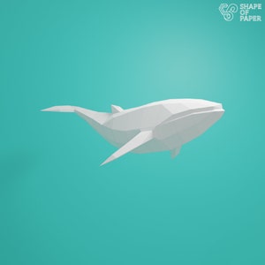 Papercraft Balena, Fatto a mano, Scultura di carta, Pepakura, Modello 3D, Fai da te, DXF, SVG
