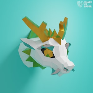 Papercraft Dragon, Handmade, Paper Sculpture, Pepakura, 3D Model, Art Decor, DIY