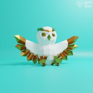 Búho de Papercraft, hecho a mano, escultura de papel, Pepakura, modelo 3D, decoración de arte, bricolaje, DXF, SVG