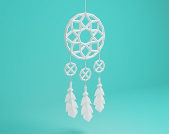 Acchiappasogni Papercraft, Fatto a mano, Scultura di carta, Pepakura, Modello 3D, Decorazione artistica, PDF, DXF, SVG