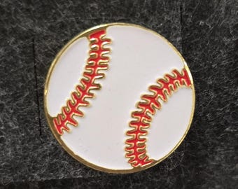 Enamel Baseball Pin, Brass Back, Official Major League Style