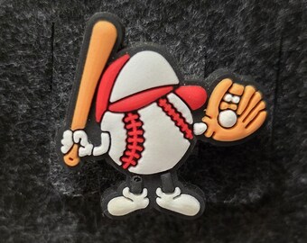 Baseball Batting Pin: Cartoon Ball Player Charm