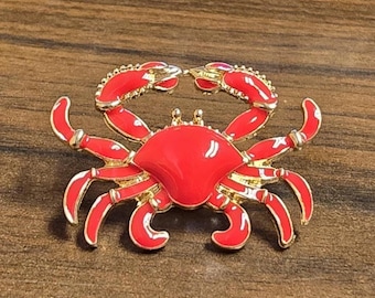 Golden Crab Enamel Pin