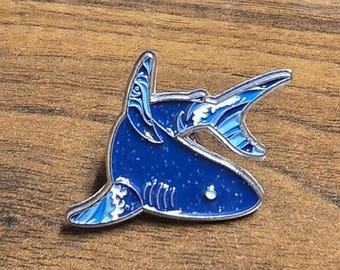 Shark Wave Enamel Pin