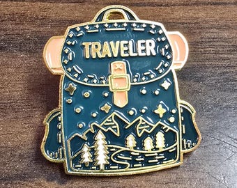 Traveler Backpacker Woods Enamel Pin