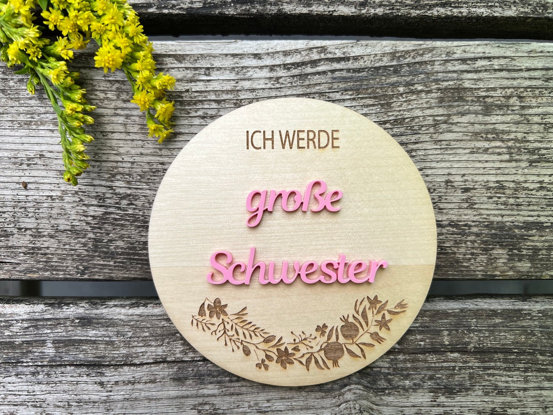 Schild ich Werde Große Schwester Aus Birkenholz in - Etsy