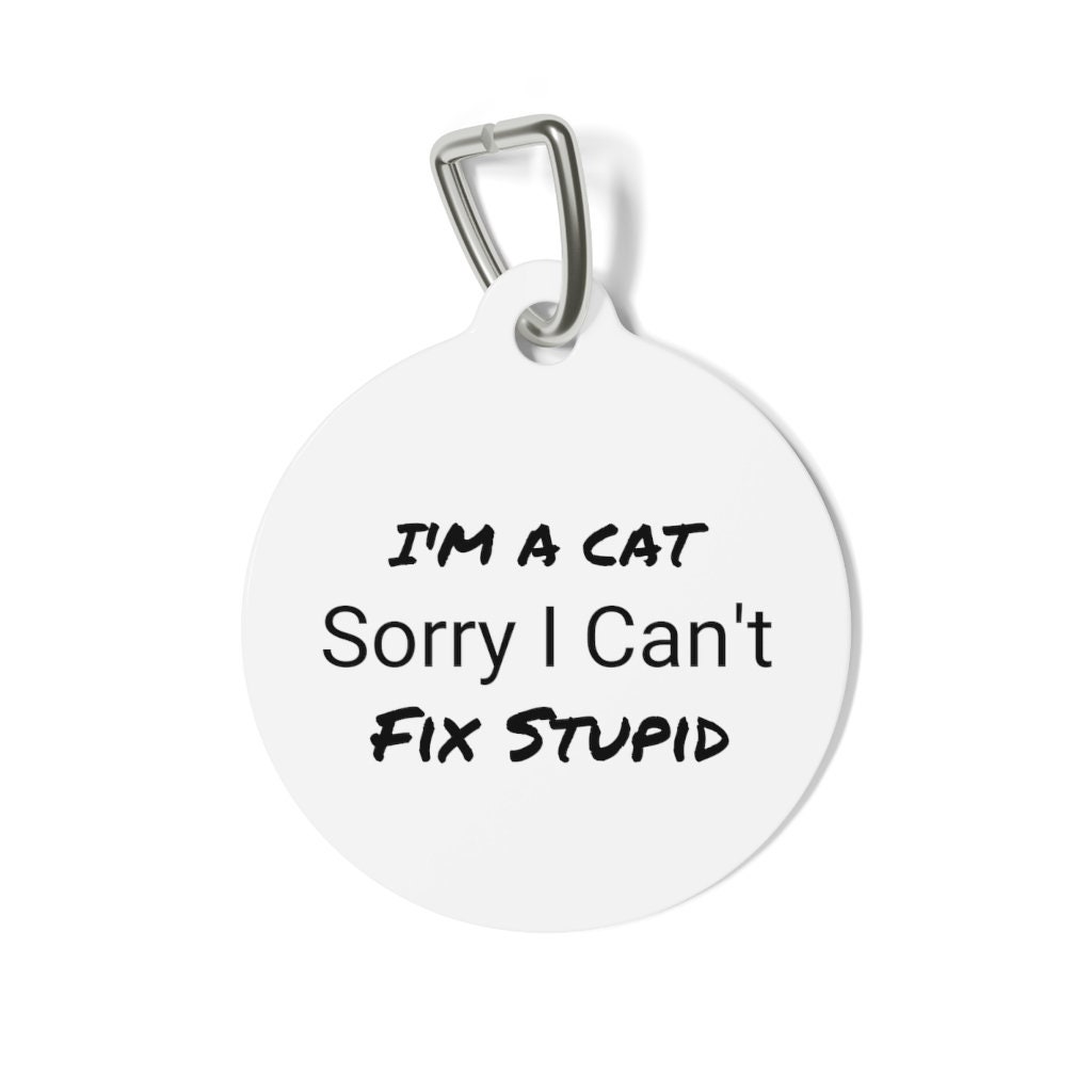 Pet Tag/Cat Tag/Funny Cat ID Tag/Etiqueta de gato Etsy