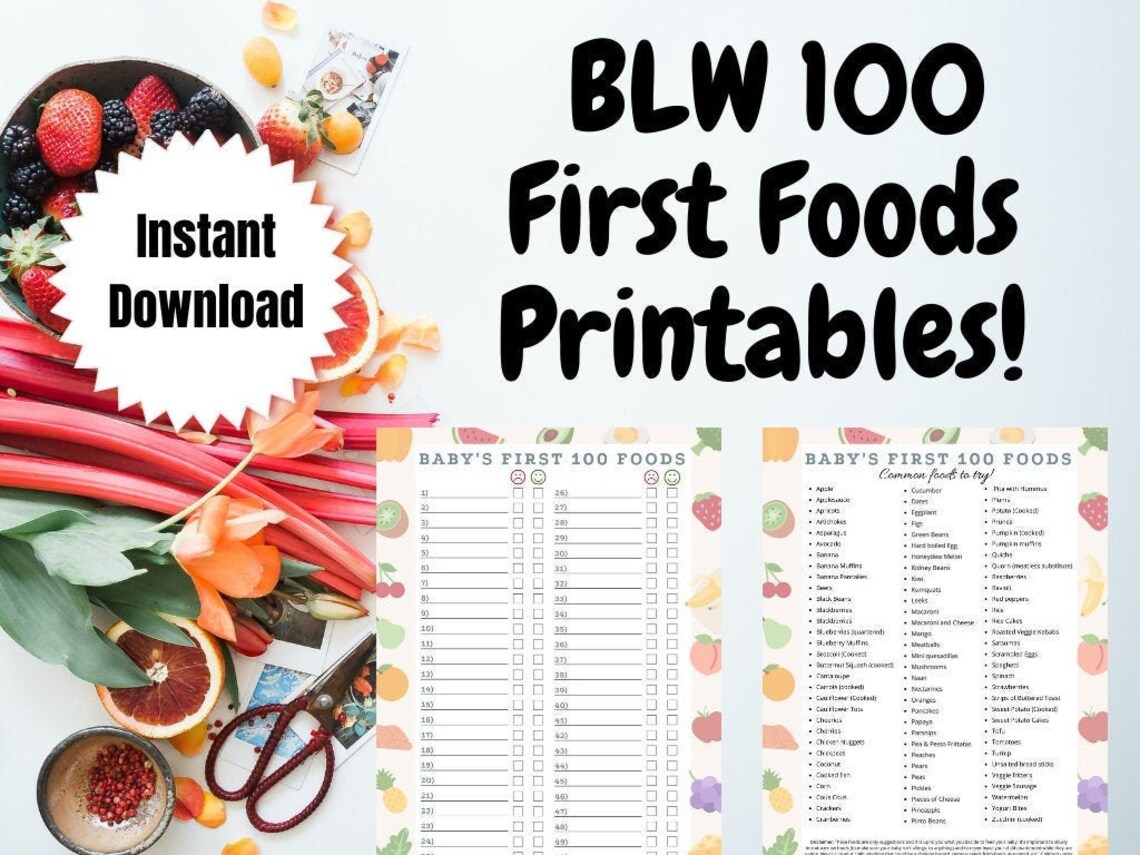 Baby Led Weaning BLW First 100 Foods Etsy Baby Led Weaning BLW First 100 Foods Etsy