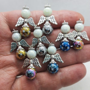 8-16 Pcs Fairy Angel Guardian Charms Pendants Stars Christmas Decoration Kids Wings Strap Small Little