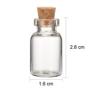 3 ML Tiny Small Mini Cork Stopper Glass Bottles Spell Jar Clear Empty Vials Pagan Wedding Party Diy 10 Pcs