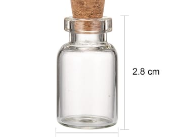 Petites bouteilles en verre avec bouchon en liège, flacons de 3 ml, cadeaux de mariage, à faire soi-même - Lot de 10